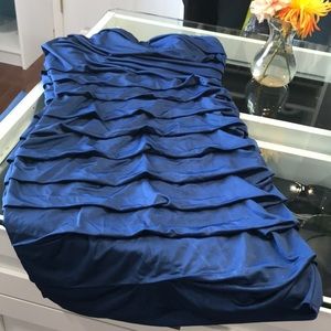 Strapless mini dress.